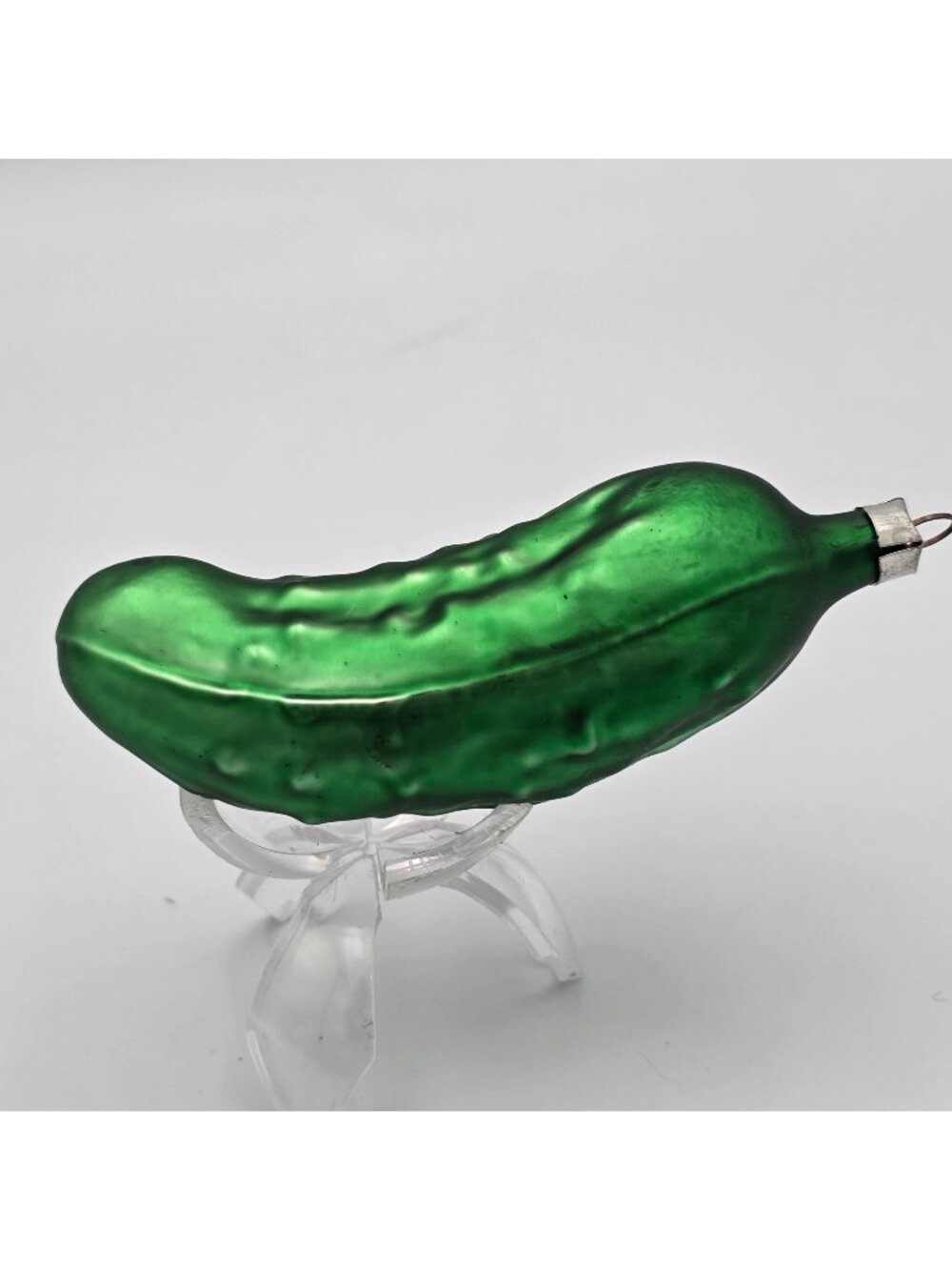 Vintage Green Glass Pickle Christmas Ornament